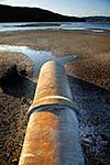 Drainage pipe emptying onto beach