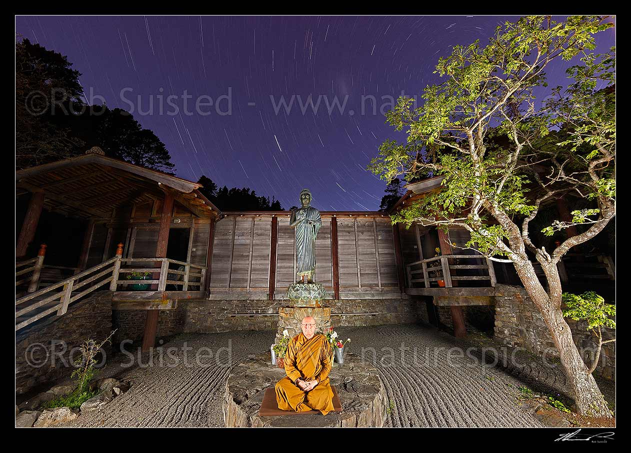 Image of Ajahn Tiradhammo, Buddhist teacher and abbott at Bodhinyanarama Monastery, Stokes Valley, Wellington Region, New Zealand (NZ) stock photo image