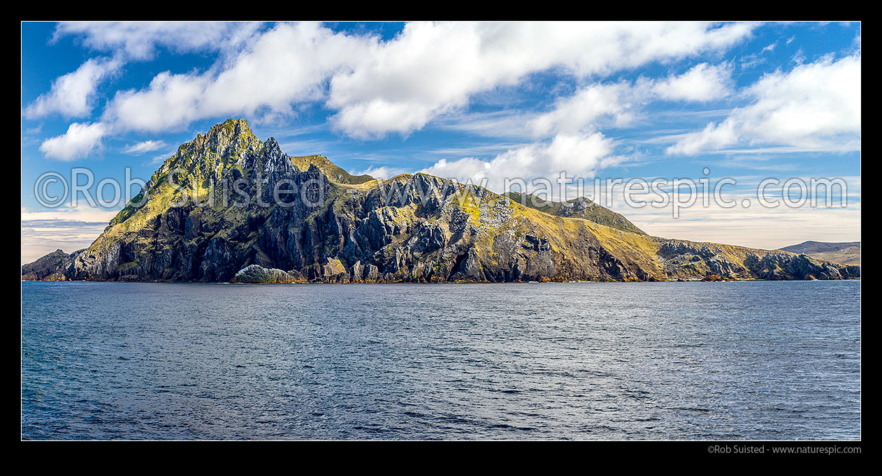 Image of Cape Horn on the  southernmost headland of Tierra del Fuego archipelago, on Hornos Island. Panorama, Cape Horn, Chile stock photo image