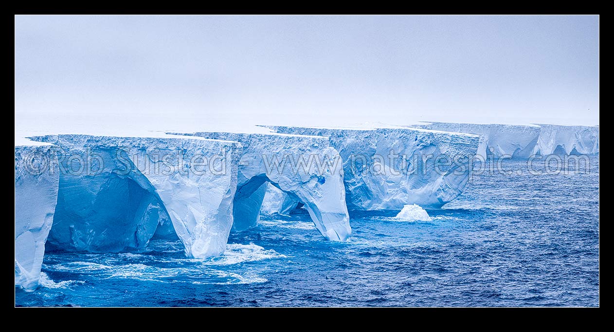 Image of A23a iceberg afloat in Iceberg ally north of the South Shetland Islands at cordinates -61.107 -51.152. 40 NM wide, 3900 sqKm area from Filchner Ice Shelf in 1986. Jan 2024, Southern Ocean, Antarctica Region, Antarctica stock photo image