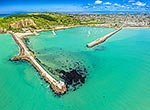 Oamaru harbour and town